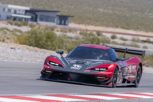 The #592 KTM X-BOW GT2 on track